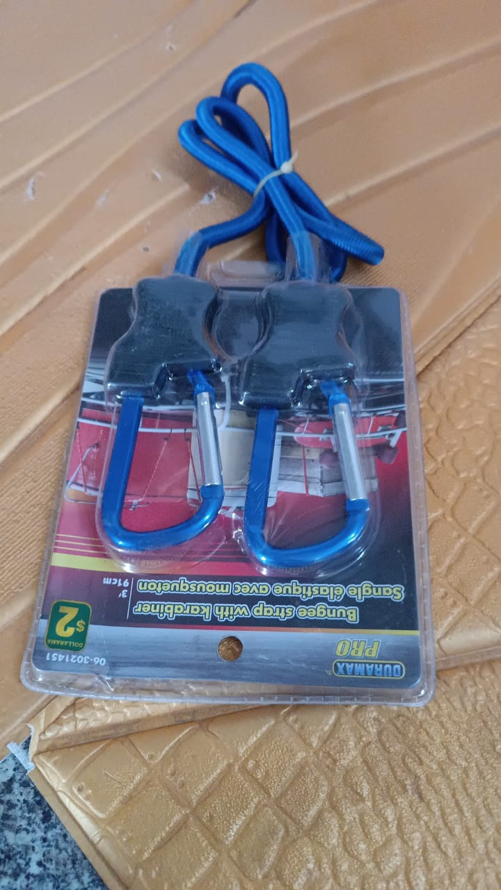 Carabiner Bungee Cord with Hook for Luggage & Bags (1 Pc / Mix Color)