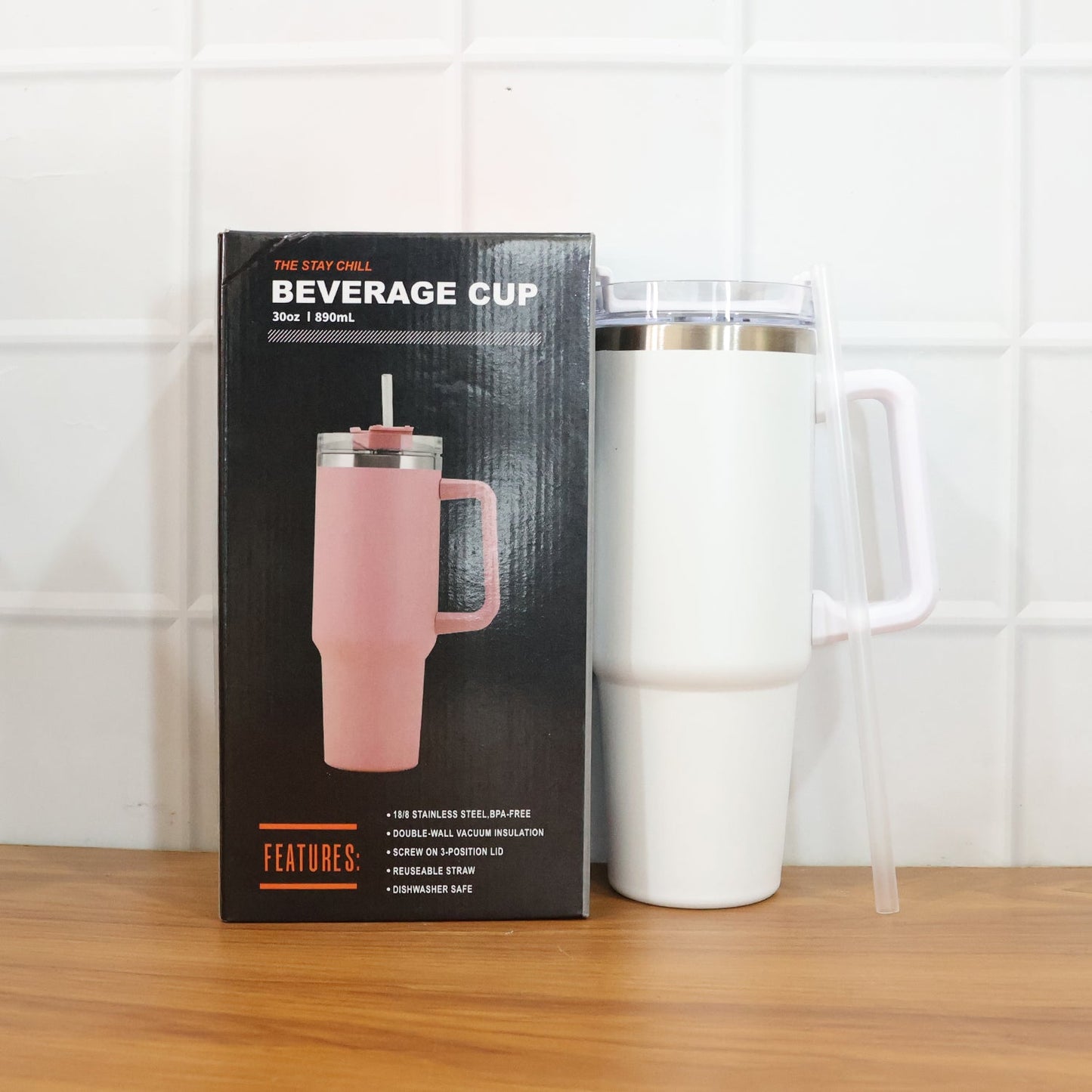 Premium Stainless Steel Vacuum Insulated Travel Mug Tumbler (890ML / 1 Pc / Mix Color)