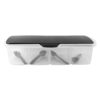 Kitchen Multipurpose Air-tight 4 Sections Storage Containers / Masala Box (1 Set)