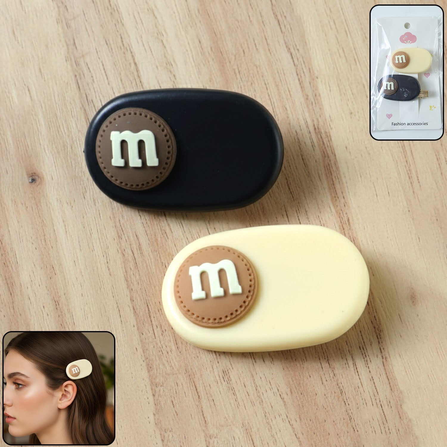 Oval Hair Clip Set