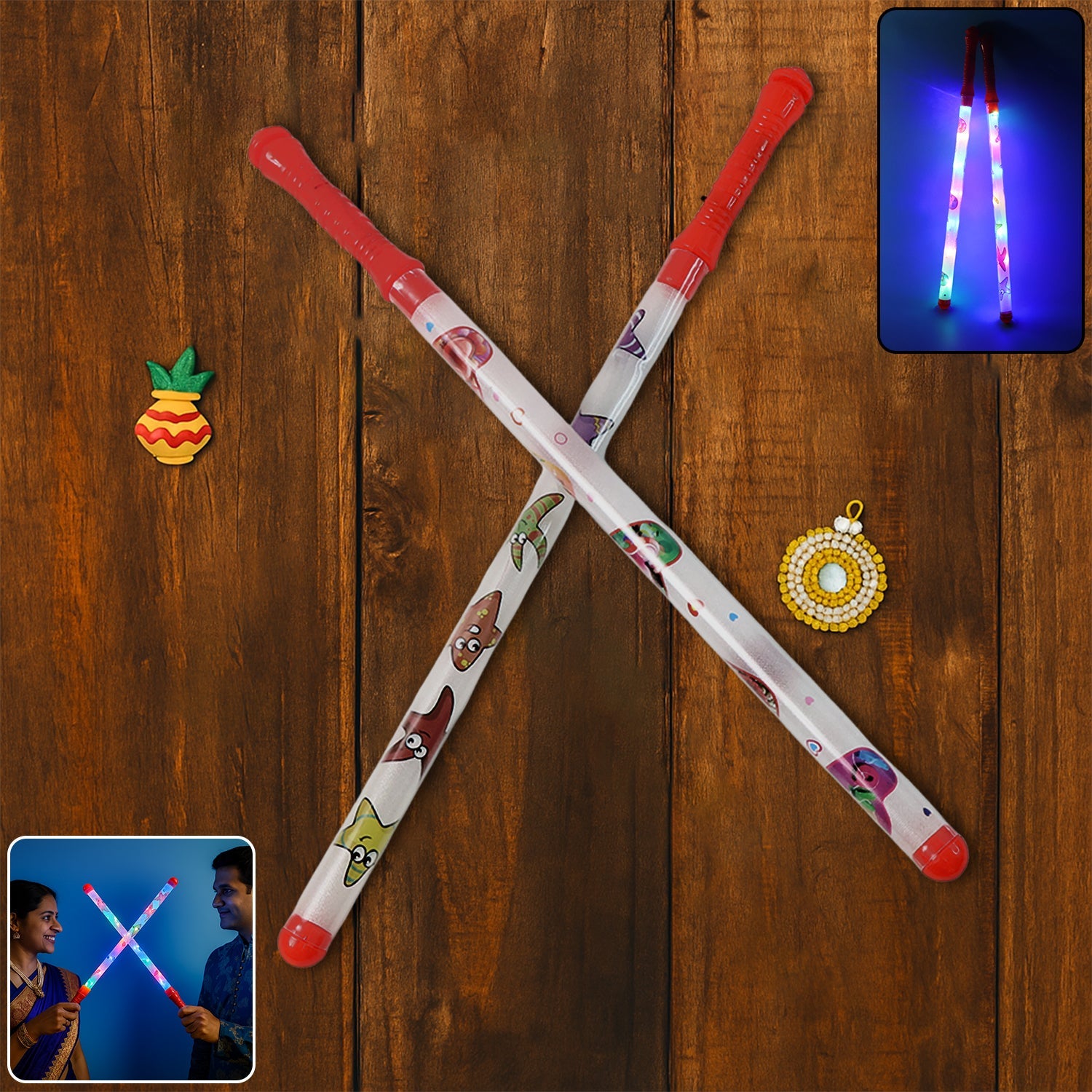 LED Dandiya Sticks Set