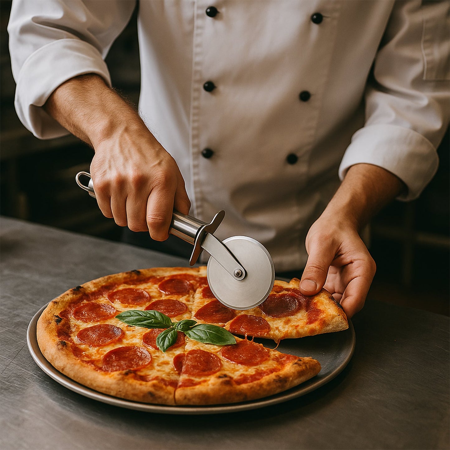 Premium Stainless Steel Pizza Cutter Wheel with Sharp Blade