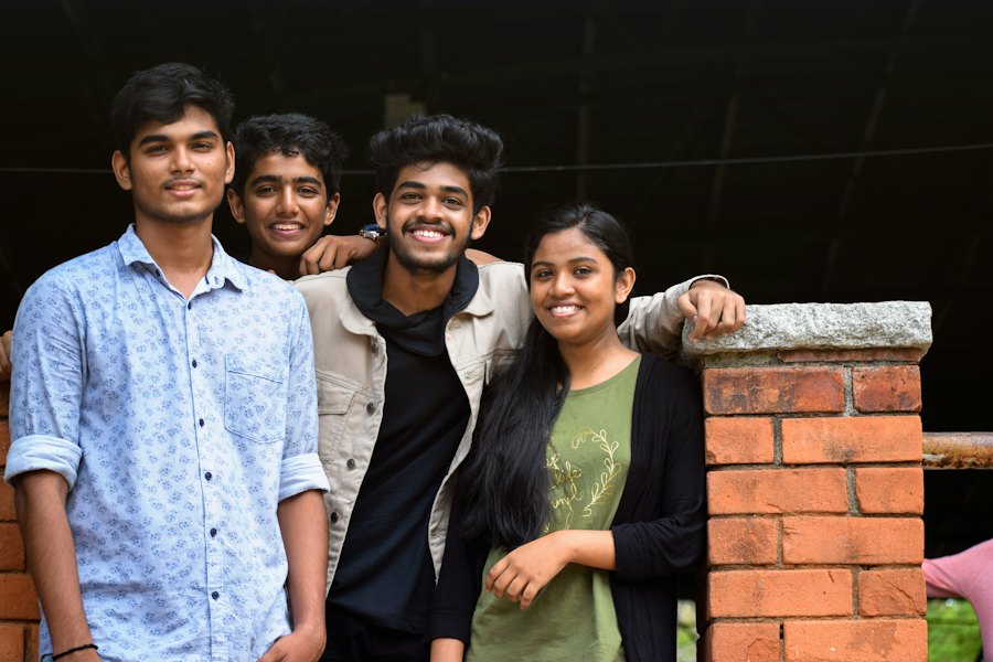 Friends smiling together